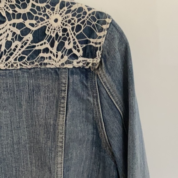 Rue21 Blue Denim Jacket with Lace Accents - Picture 9 of 13